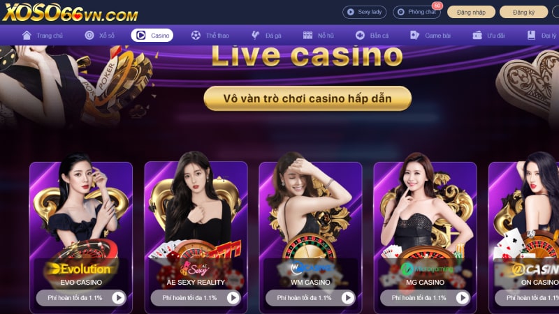 Live Casino hấp dẫn tại nhà cái Xoso66